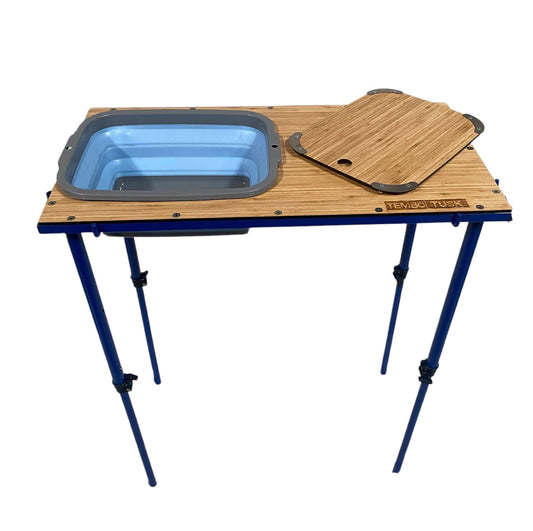 Camp Table with Basin and Adjustable Legs