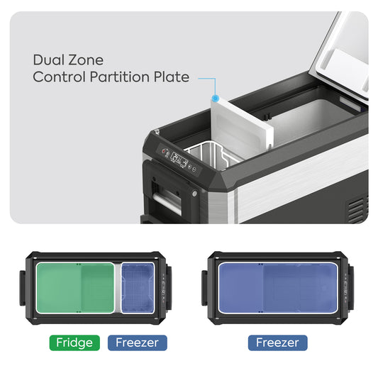 JP40 Pro Dual Zone Wheeled Portable Freezer With Cover | ICECO | 40l