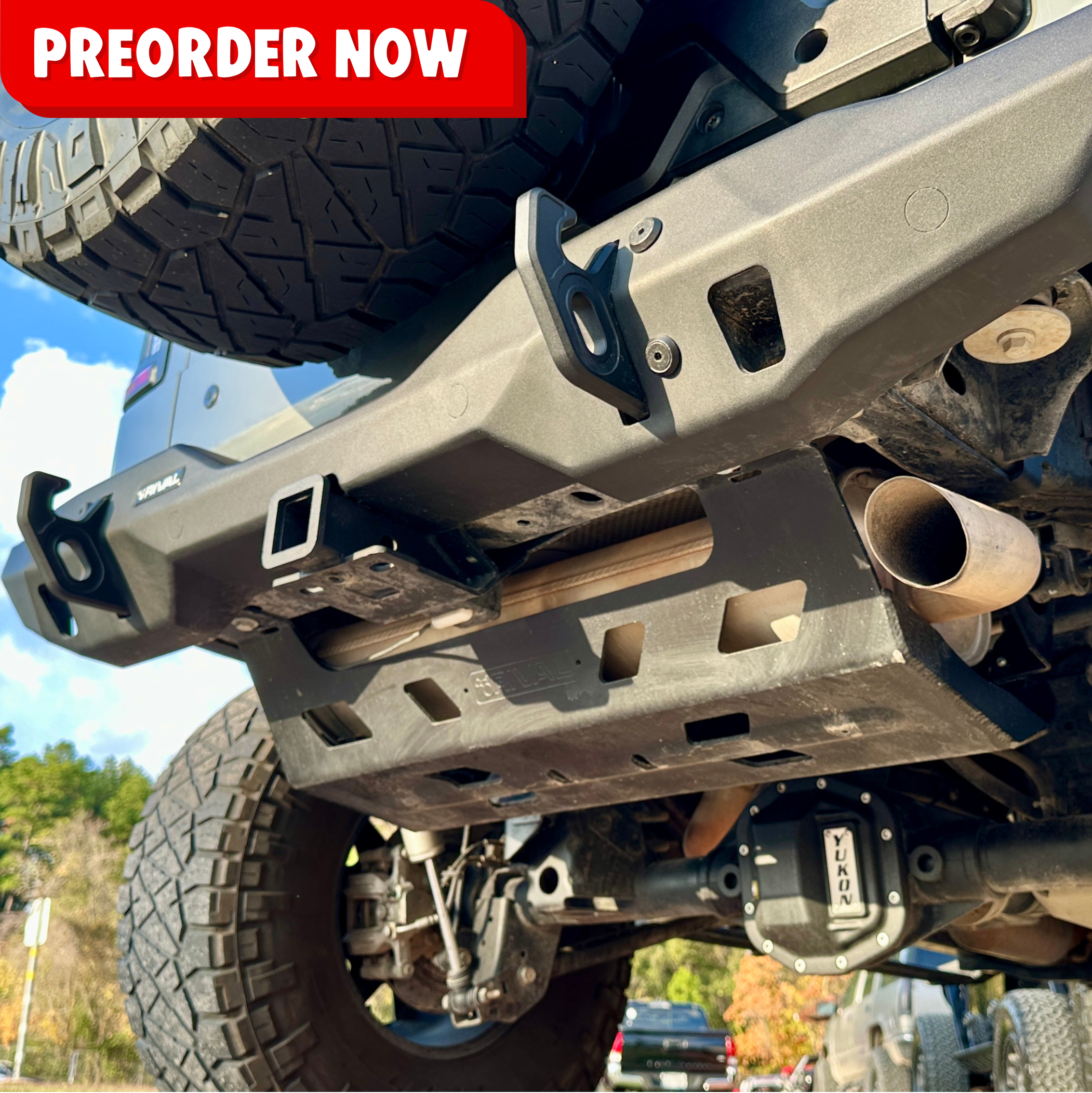 RIVAL Aluminum Muffler Skid Plate 2018-2025 Jeep Wrangler JL including 4xe and 392
