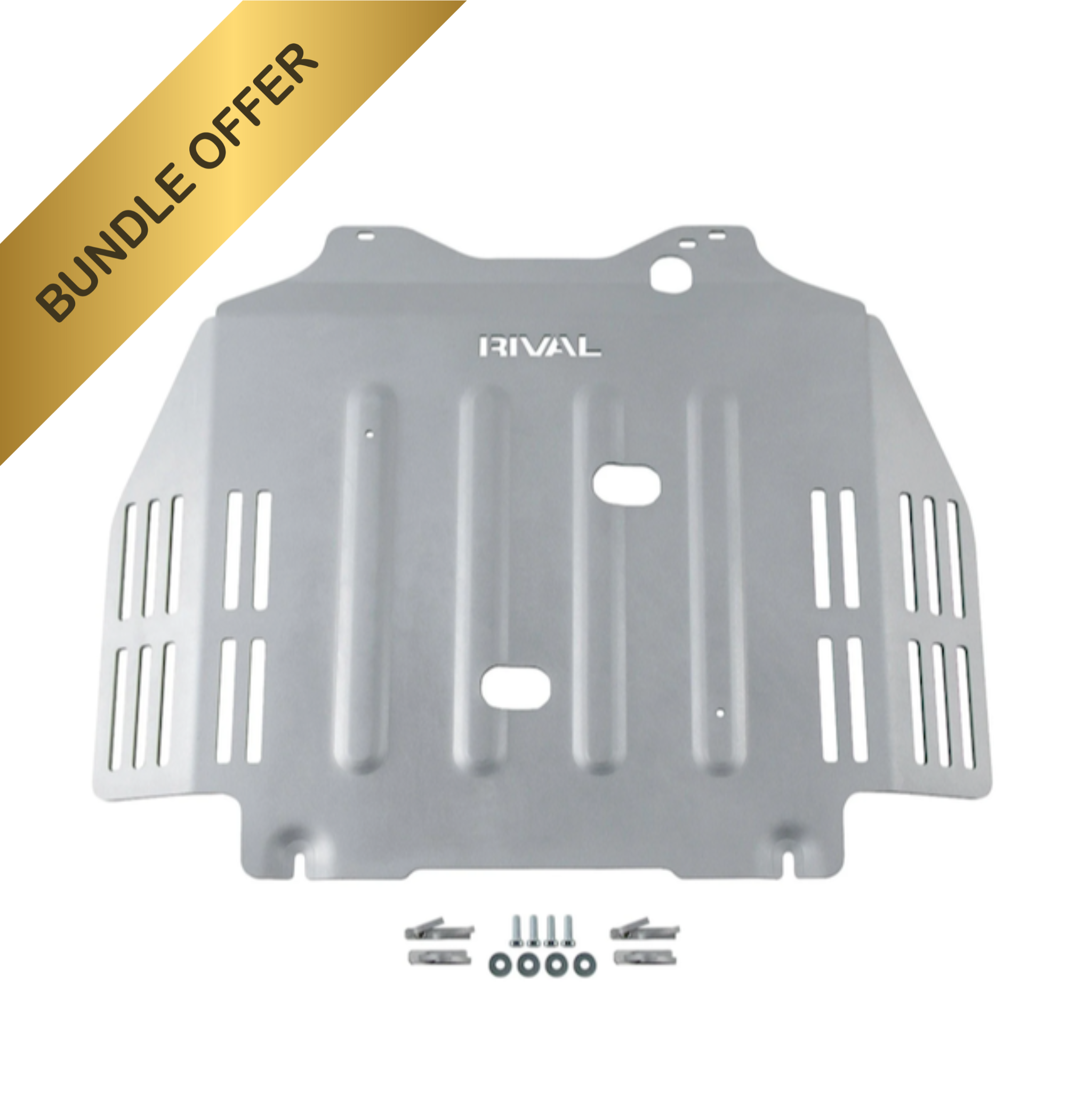 RIVAL Aluminum Transmission Catalytic Converter Skid Plate Toyota Tundra CrewMax 2021-2025 (except Hybrid)