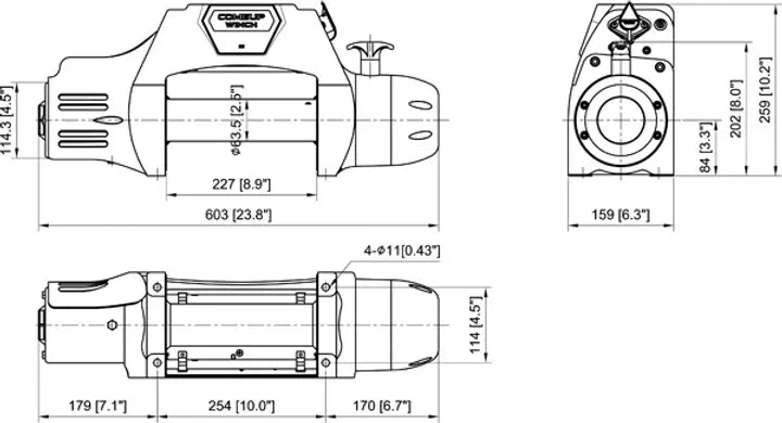 COME-UP Electric Winch SEAL Gen2 9.5rsi, 12V Synthetic Rope