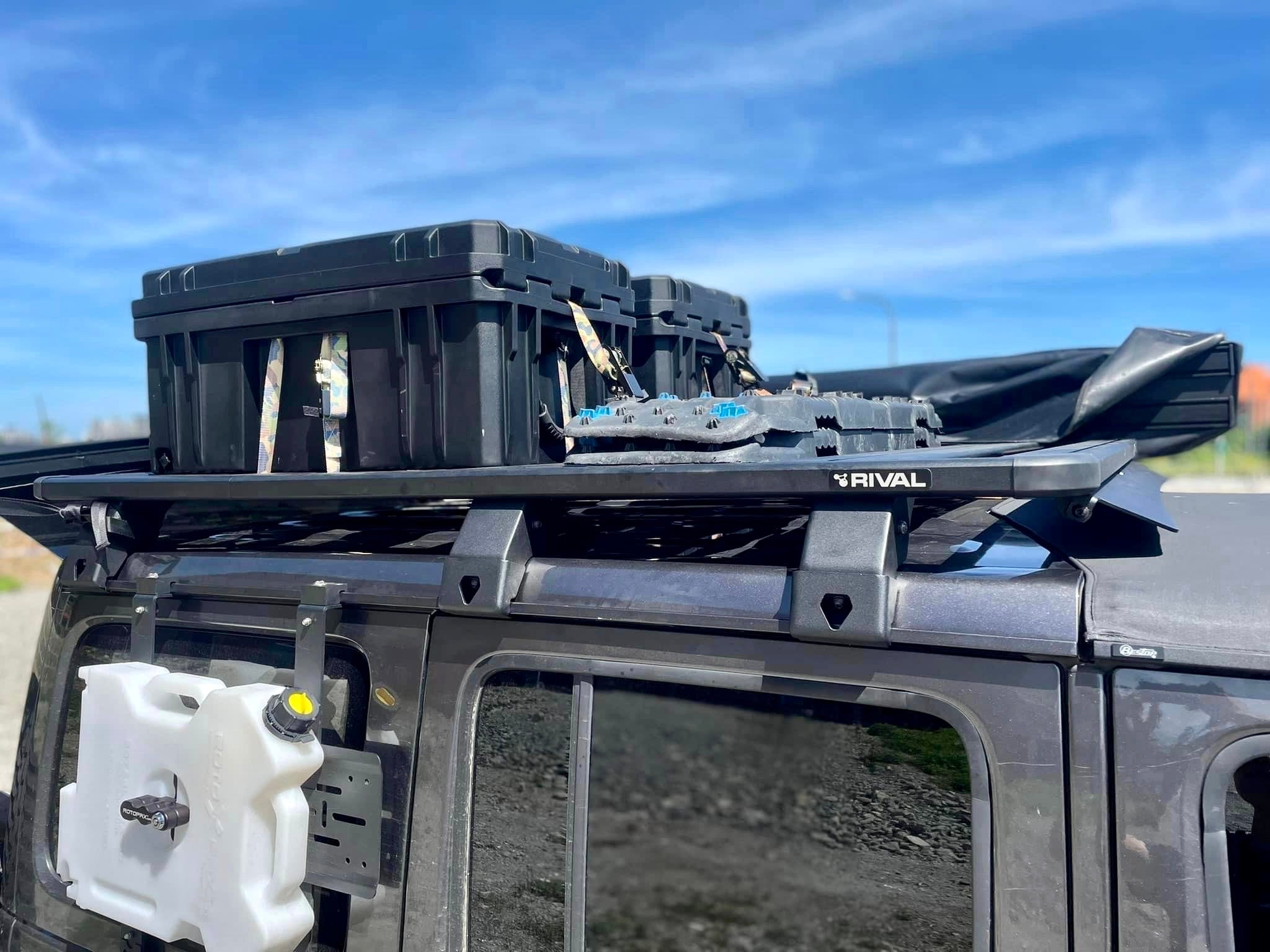 RIVAL Aluminum No-Drill Roof Rack 2018-2025 Jeep Wrangler JL 2-Door | 2020-2025 Jeep Gladiator