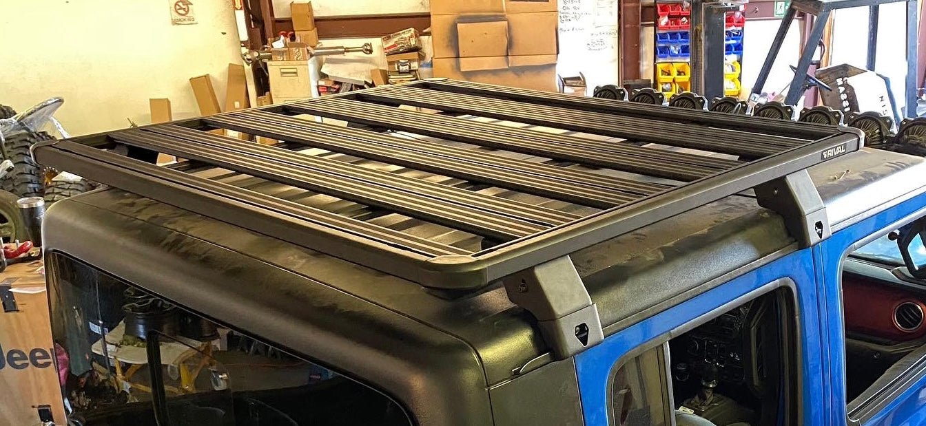 RIVAL Aluminum No-Drill Roof Rack 2018-2025 Jeep Wrangler JL 2-Door | 2020-2025 Jeep Gladiator