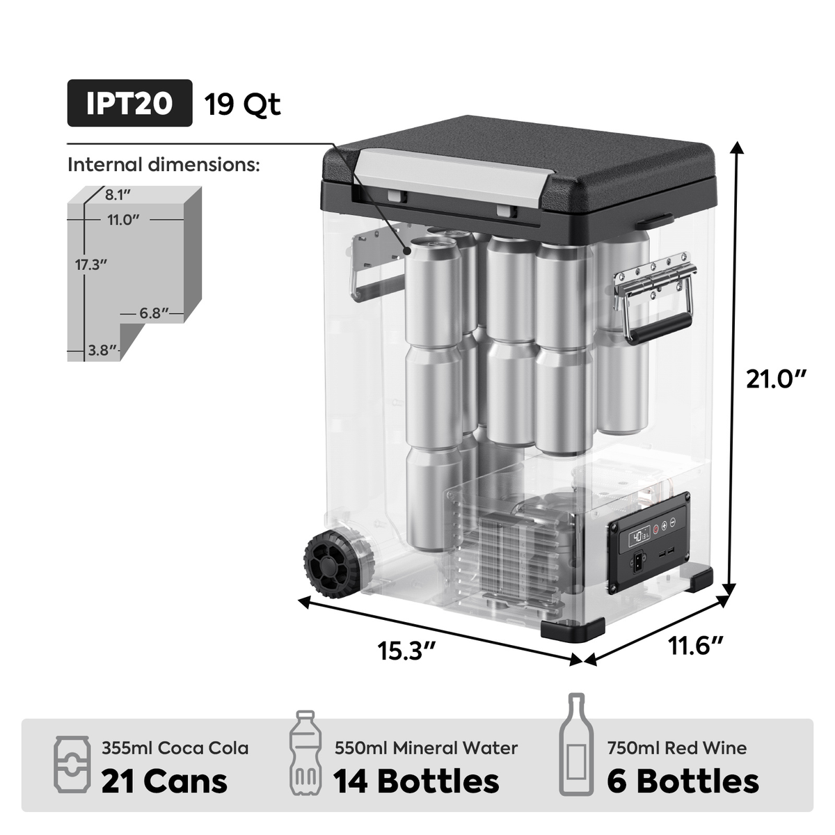IPT20 Pickup Truck Single Zone Portable Freezer | ICECO | 18.3L