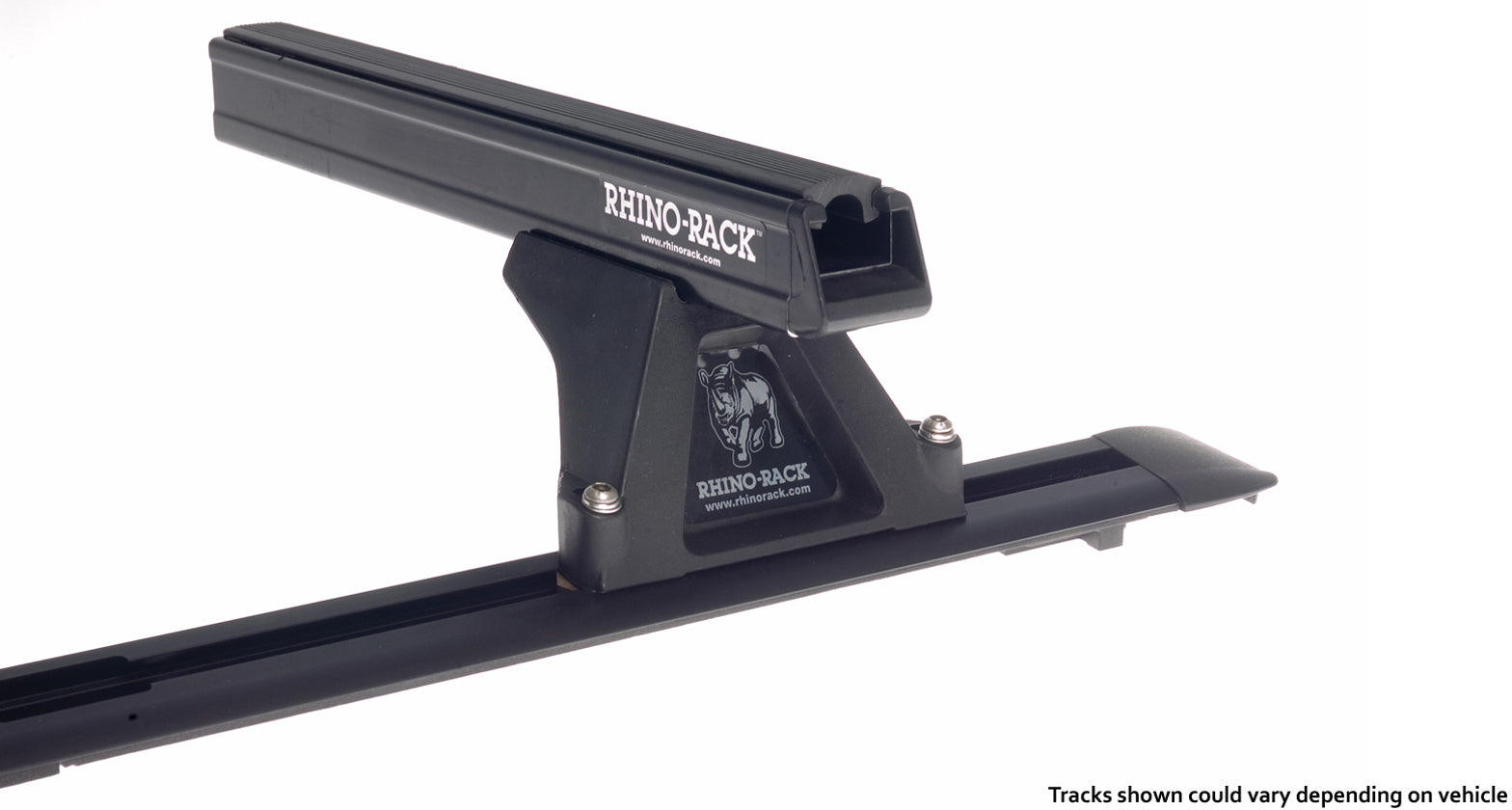 Heavy Duty RLTF Trackmount Black 2 Bar Roof Rack