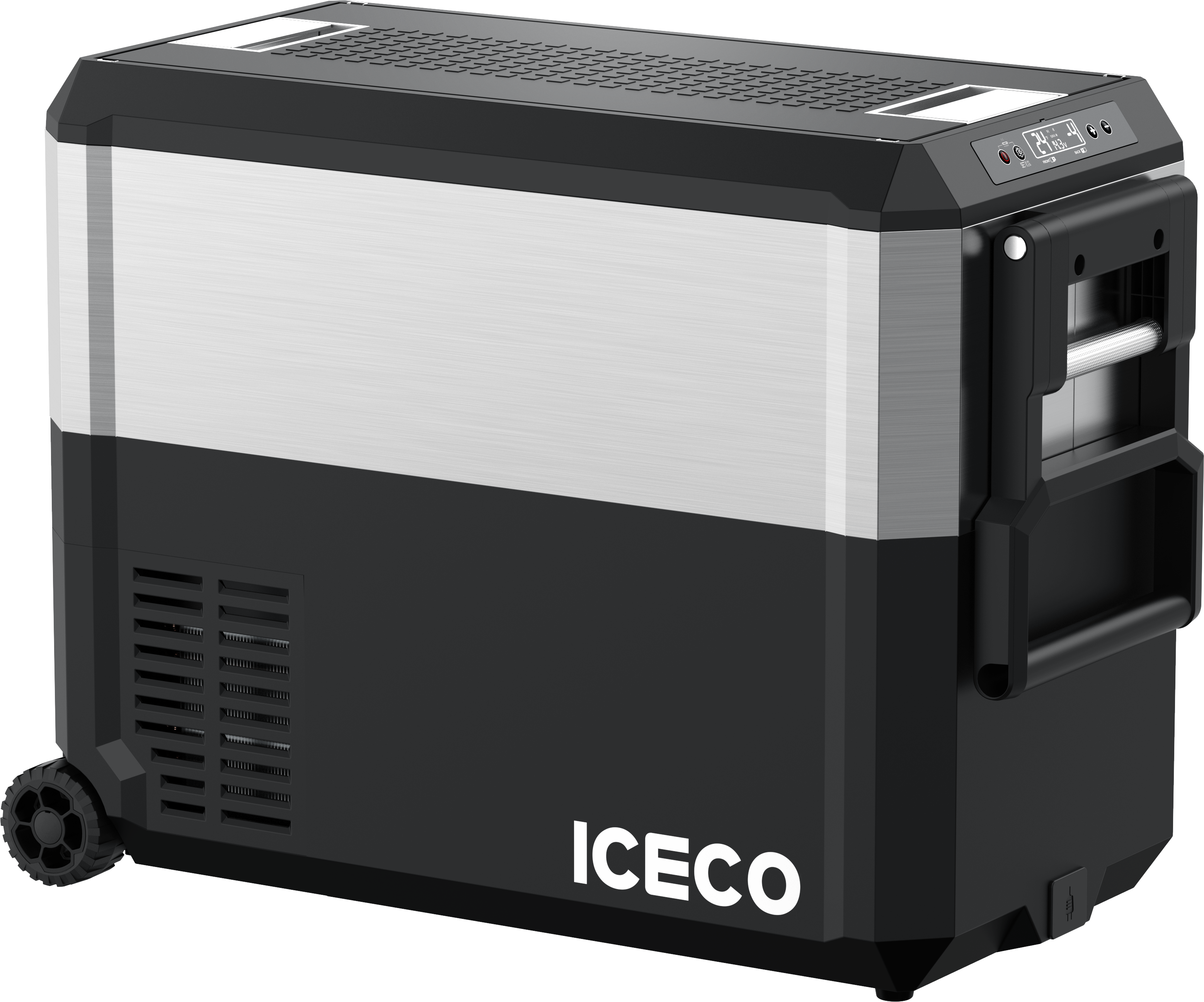 JP50 Pro Dual Zone Wheeled Portable Freezer With Cover - Silver | ICECO | 50 LT