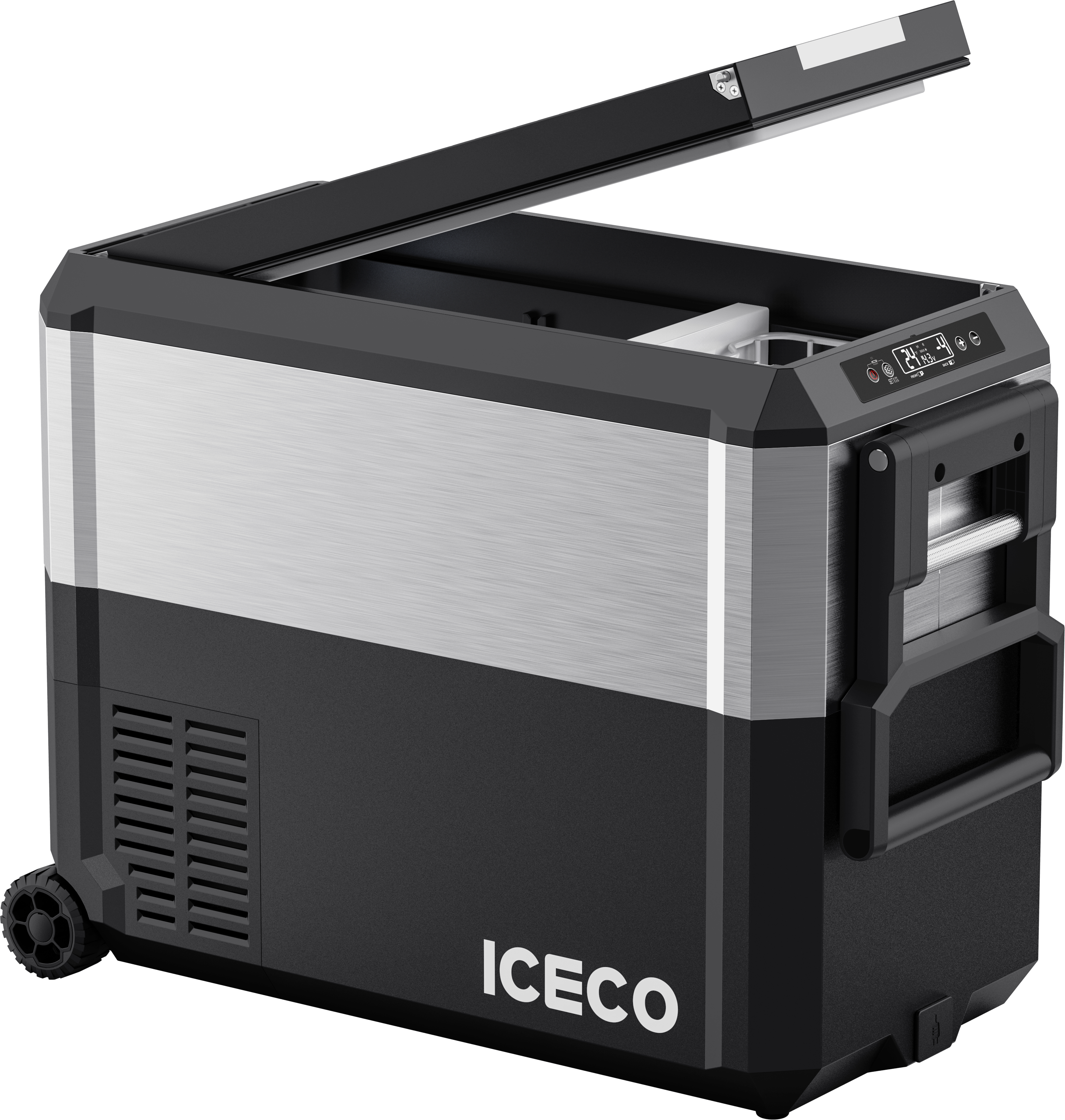 JP50 Pro Dual Zone Wheeled Portable Freezer With Cover - Silver | ICECO | 50 LT