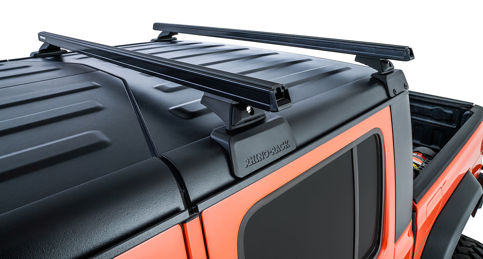 Heavy Duty Black 2 Bar Rhino-Rack Backbone Roof Rack with RCL Legs