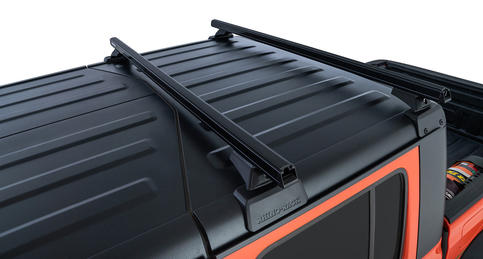 Heavy Duty Black 2 Bar Rhino-Rack Backbone Roof Rack with RCL Legs
