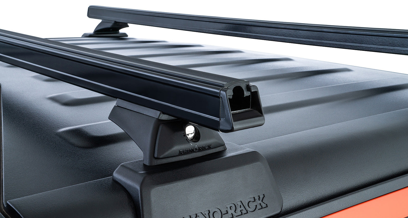 Heavy Duty Black 2 Bar Rhino-Rack Backbone Roof Rack with RCL Legs