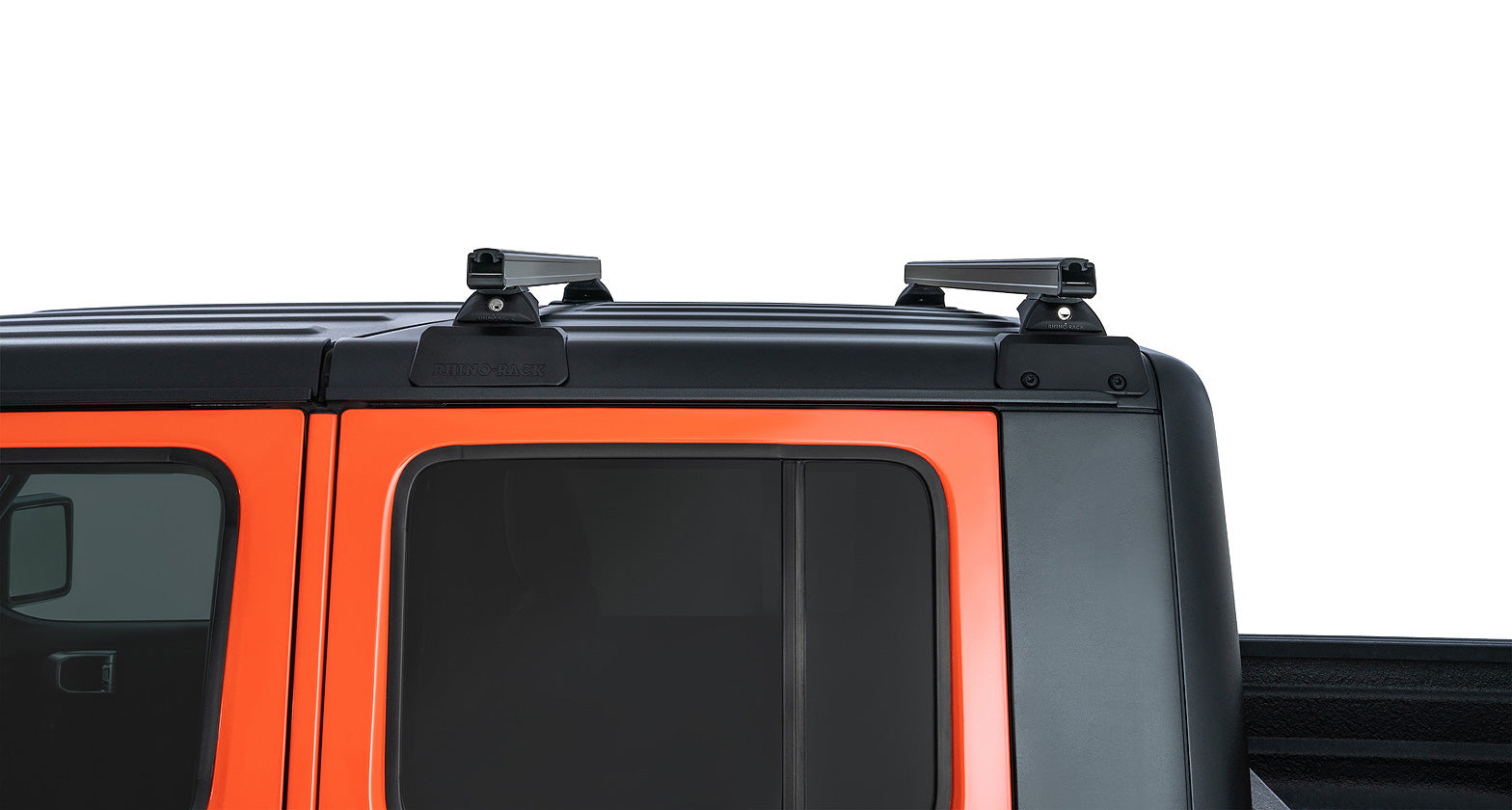 Heavy Duty Black 2 Bar Rhino-Rack Backbone Roof Rack with RCL Legs