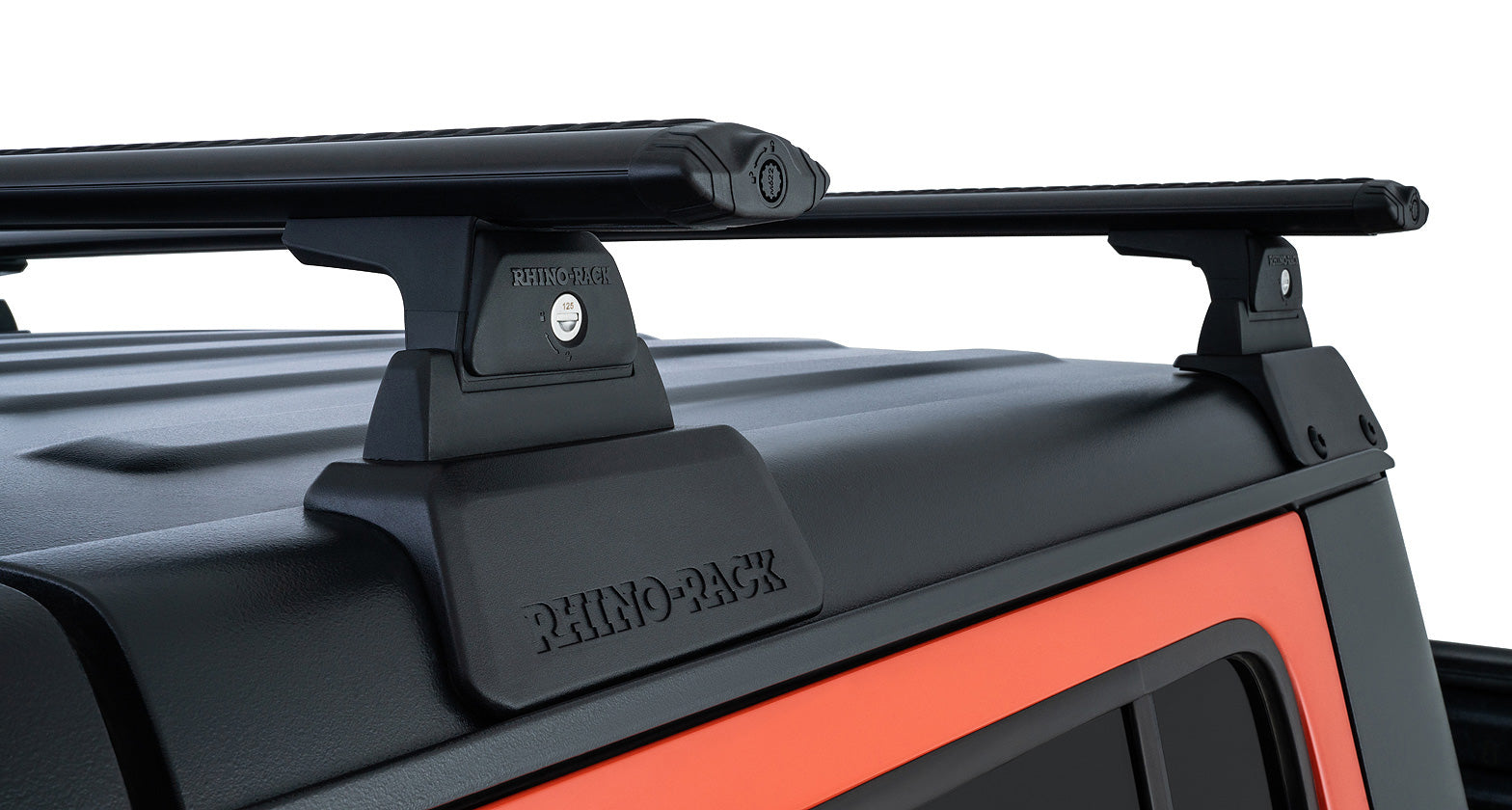 Vortex Black 2 Bar Rhino-Rack Backbone Roof Rack with RTL600 Legs