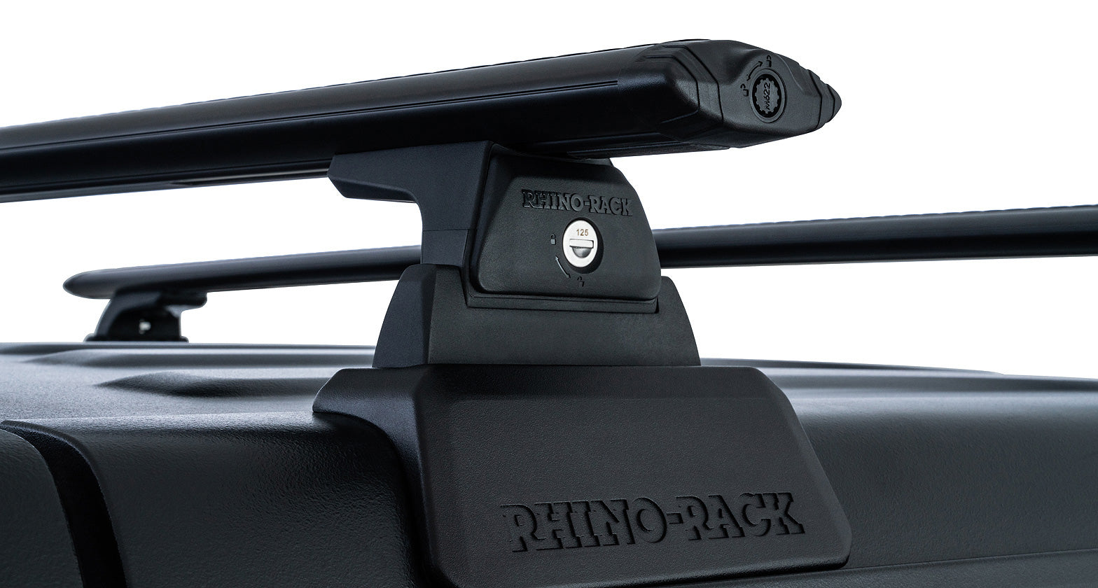 Vortex Black 2 Bar Rhino-Rack Backbone Roof Rack with RTL600 Legs
