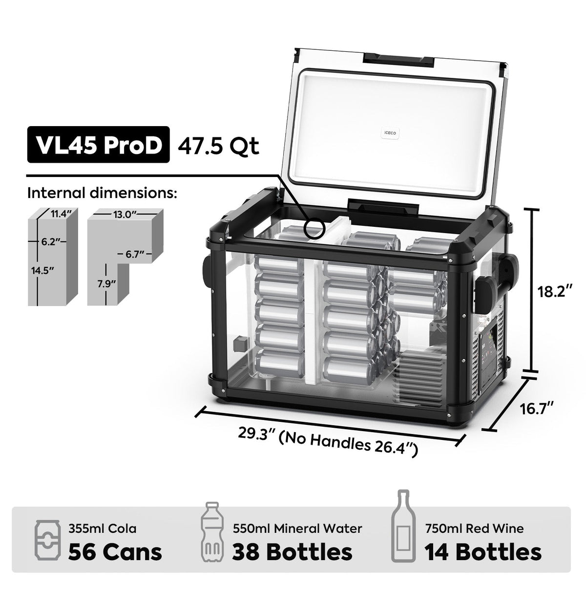 VL45ProD (Gen II) Dual Zone Portable Freezer | ICECO | 45L