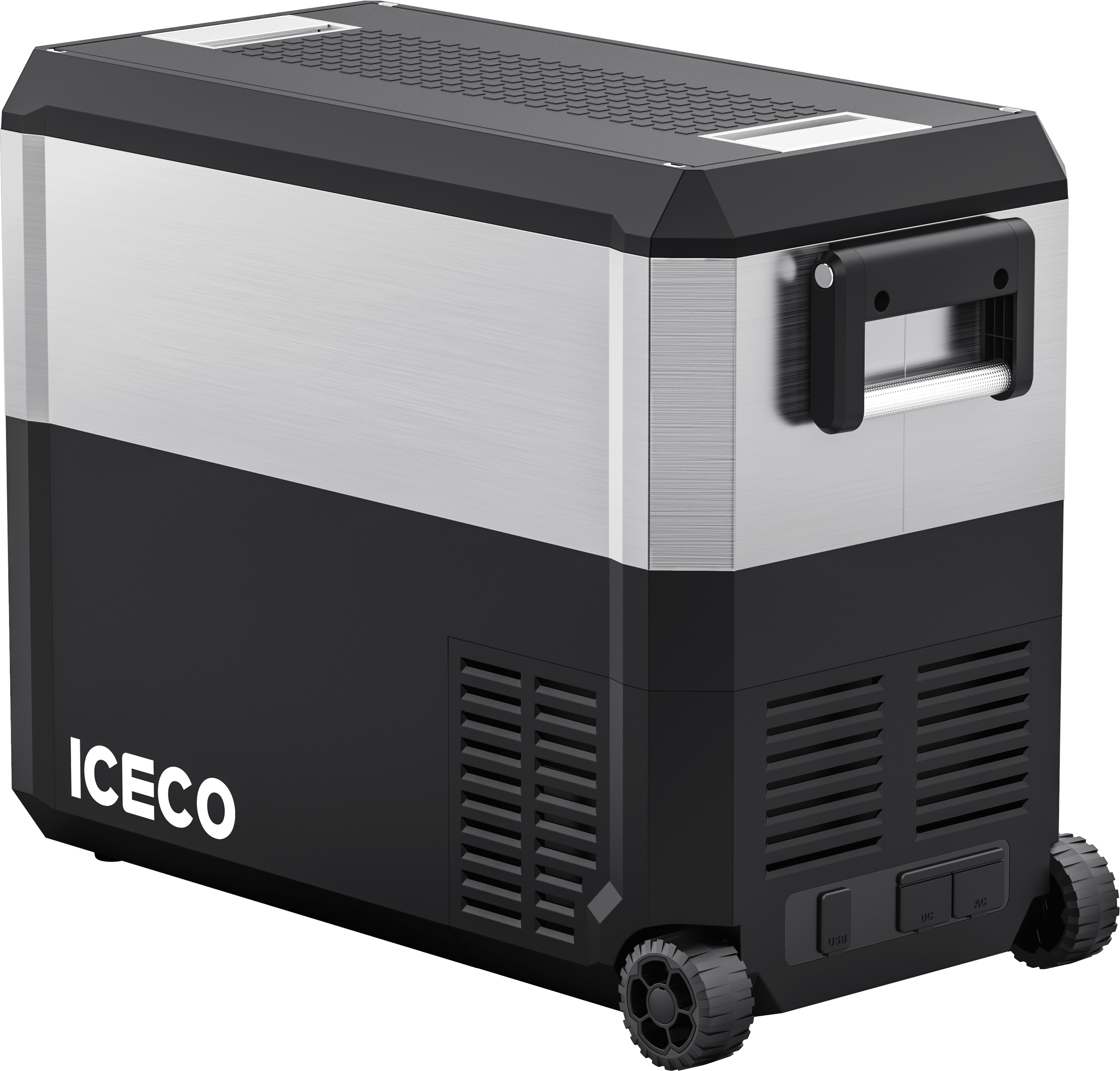JP50 Pro Dual Zone Wheeled Portable Freezer With Cover - Silver | ICECO | 50 LT