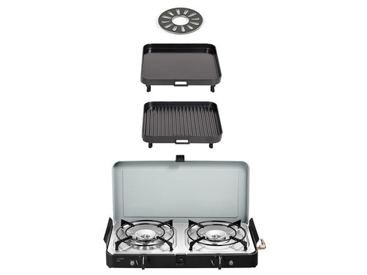 2 Cook 3 Pro Deluxe/ Portable 3 Piece/ Gas Barbeque/ Camp Cooker