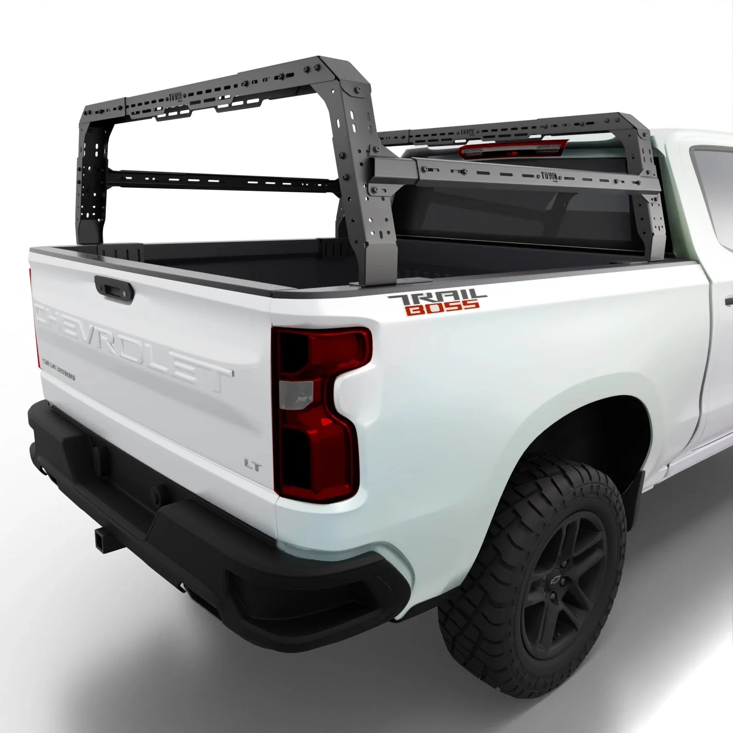 GMC Sierra 1500 / 2500HD 4CX Series Shiprock Height Adjustable Bed Rack Truck Bed Cargo Rack System TUWA PRO®️