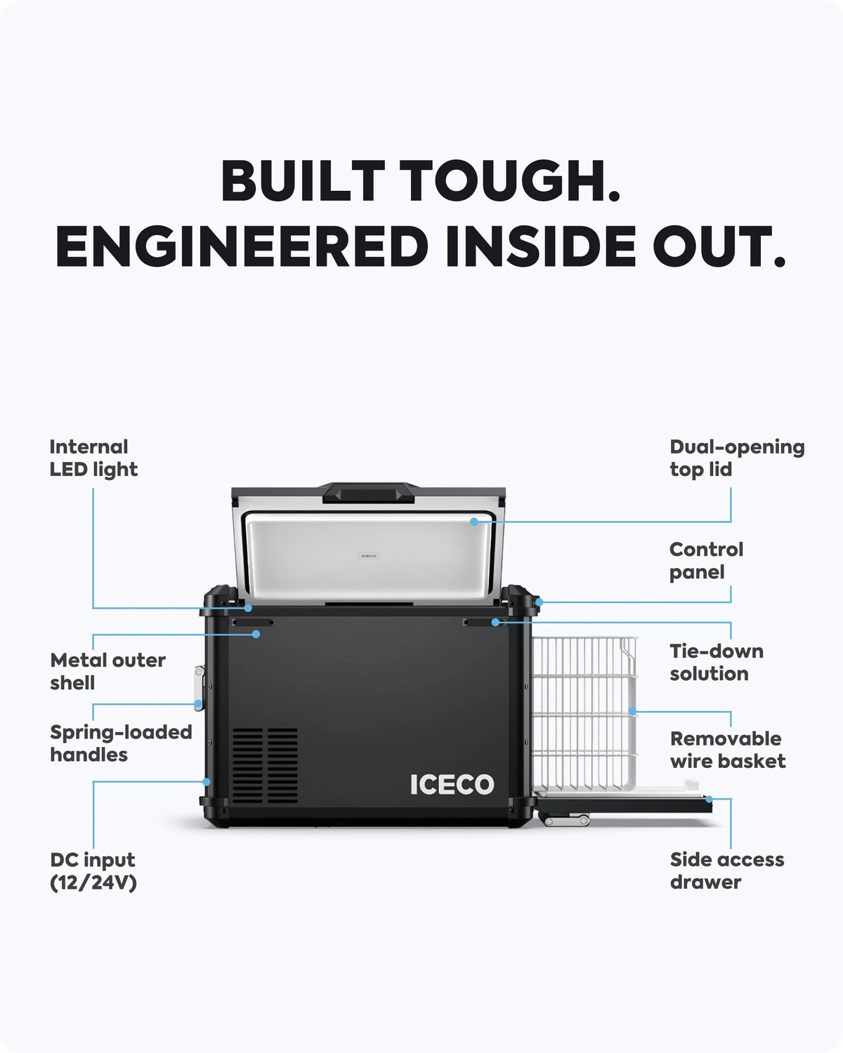 VL45Plus Single Zone 3-Way Access Portable Freezer | ICECO | 42L