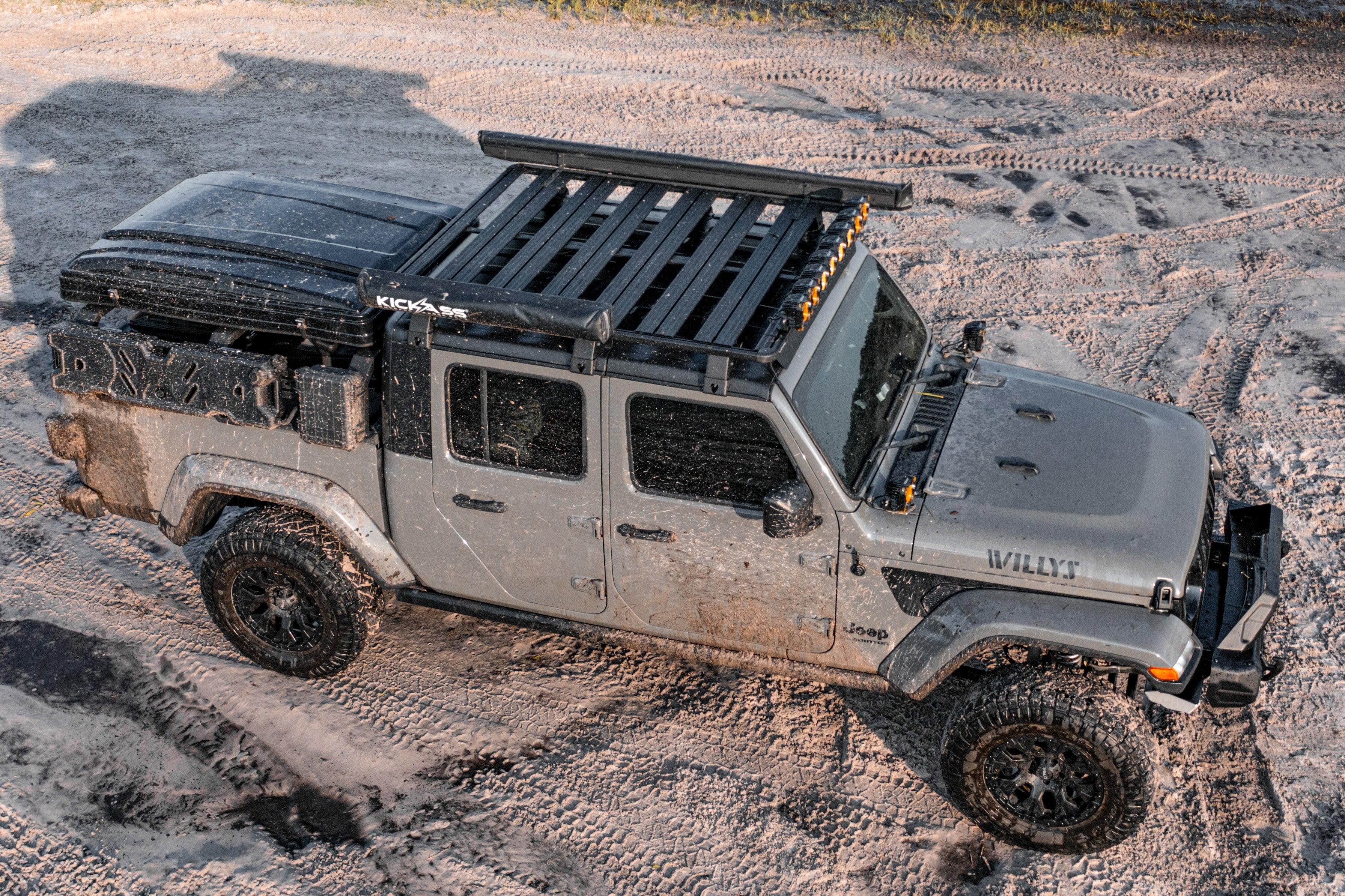 RIVAL Aluminum No-Drill Roof Rack 2018-2025 Jeep Wrangler JL 4-Door | 2020-2025 Jeep Gladiator