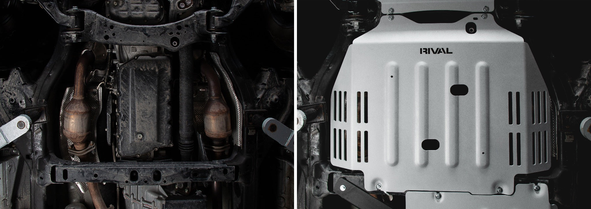 RIVAL Aluminum Transmission Catalytic Converter Skid Plate Toyota Tundra CrewMax 2021-2025 (except Hybrid)